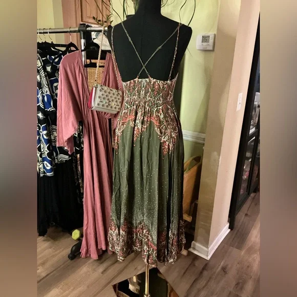 Free People Floral Green Dress - Picture 2 of 5